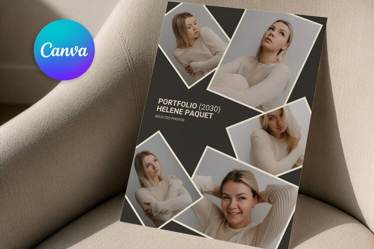 Stacked Photo Collage Editable Canva Template | Printable example image 1