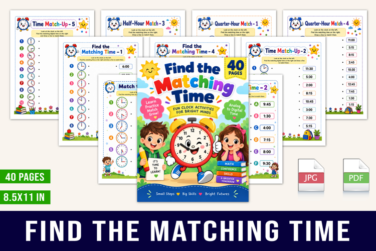 Find the Matching Time 40-Page Learning Planner