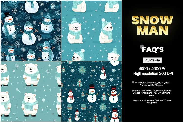 Snow Man Square Coaster - 04 Variations