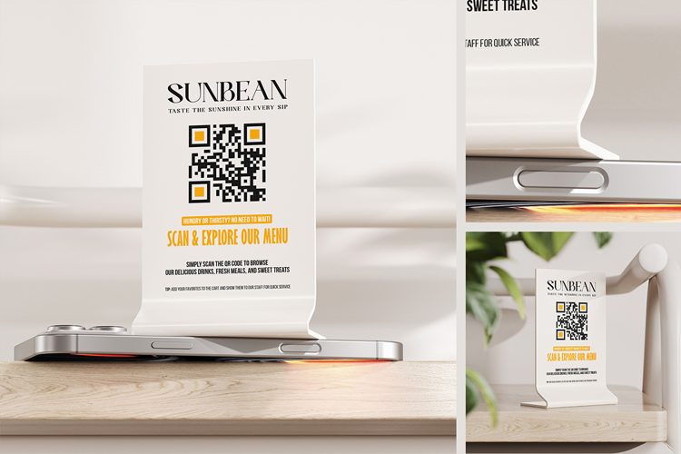 QR Code Menu Sign Mockup