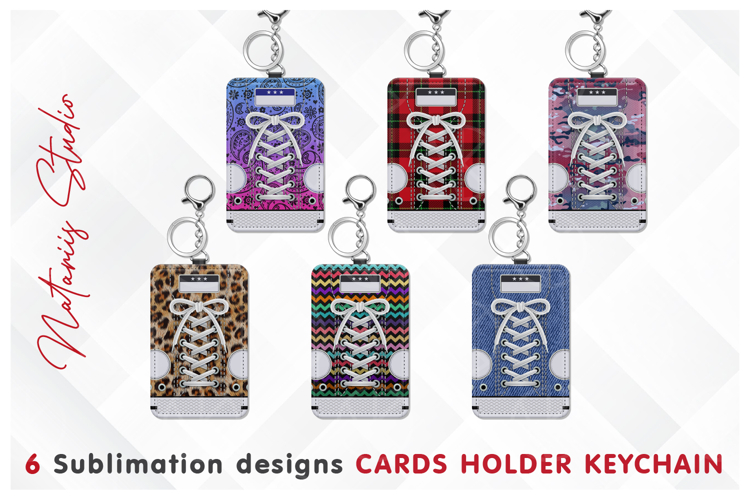6 Trendy Sneakers Designs - Cards Holder Keychain