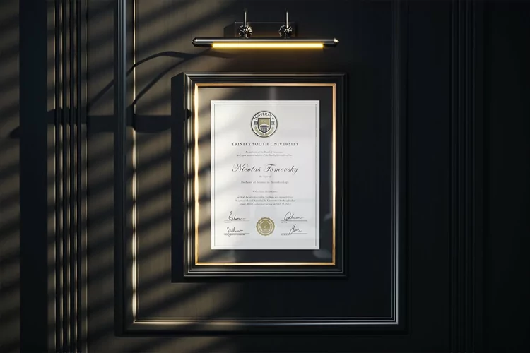 Wooden Frame with Clear Glass on Black Wall Mockup