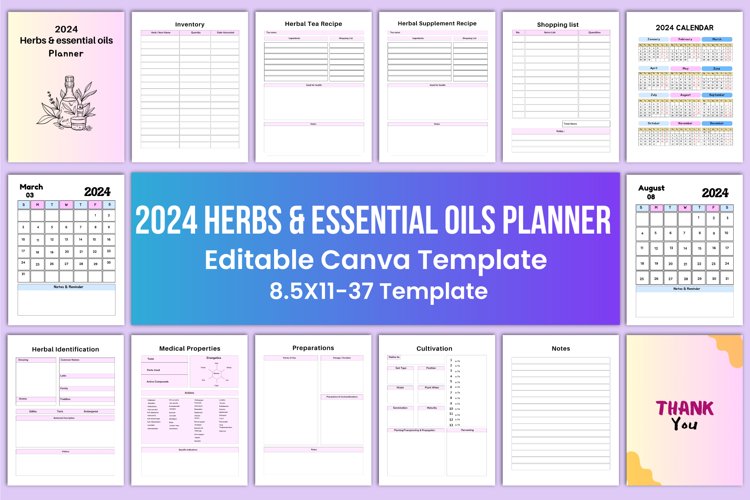 2024 Herbs & essential oils Planner example image 1