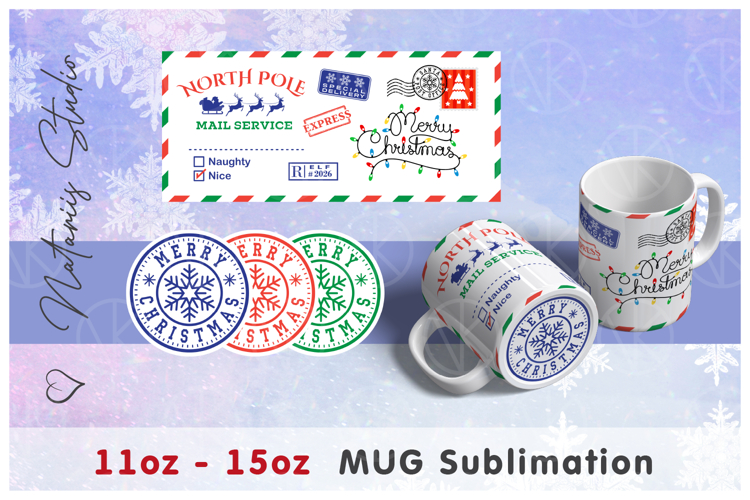 Funny Christmas Santas Mail Design - 11oz-15oz Bottom Mug.