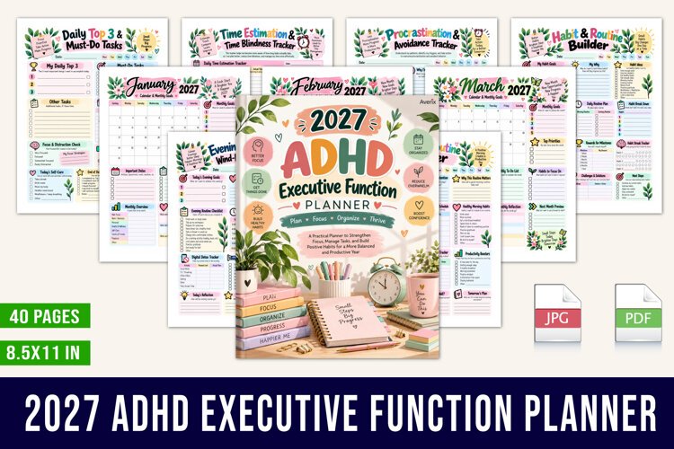 2027 ADHD Executive Function Planner example image 1