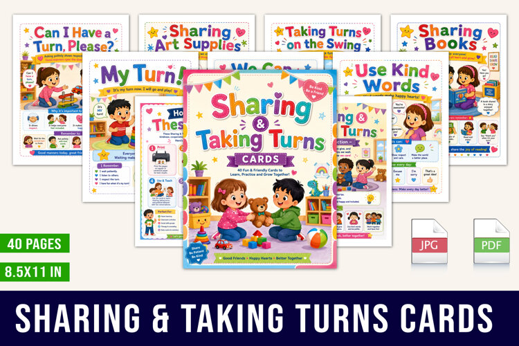 Sharing & Taking Turns Cards example image 1