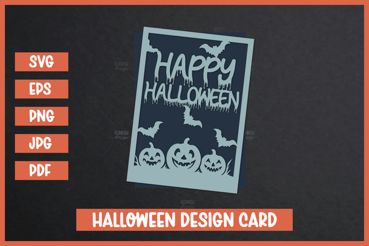 3D Halloween Greeting Card, Halloween SVG, Paper cut SVG
