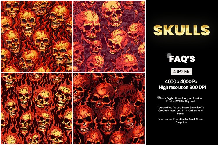 Skulls Square Coaster - 04 Variations