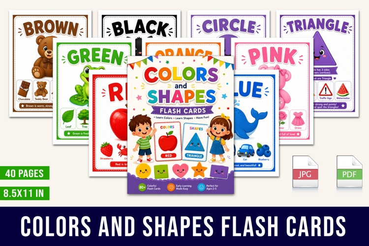 Colors and Shapes Flash Cards