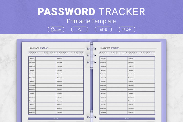 Alphabetical Password Tracker example image 1