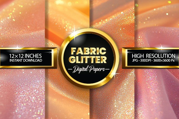 Fabric Glitter Digital Papers - 04 Variations