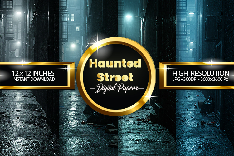 Haunted Street Digital Papers - 04 Variations