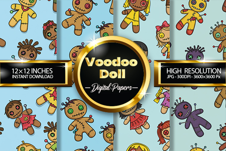Voodoo doll Digital Papers - 04 Variations