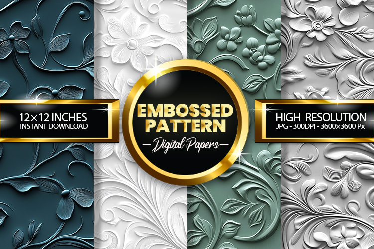 Embossed Pattern Digital Papers - 04 Variations example image 1