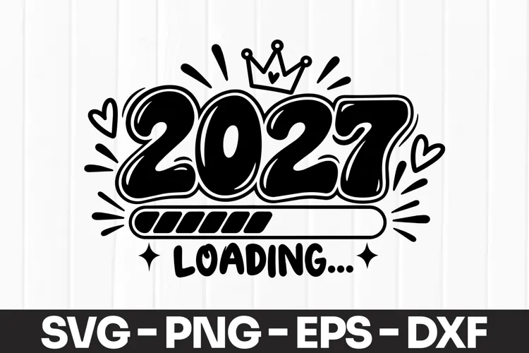 2027 Loading Design with Crown SVG PNG