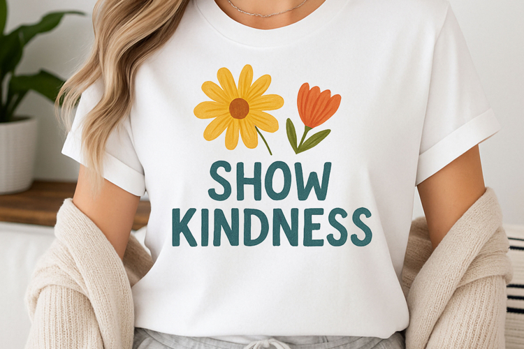 Positive quote with watercolor floral t-shirt sublimation