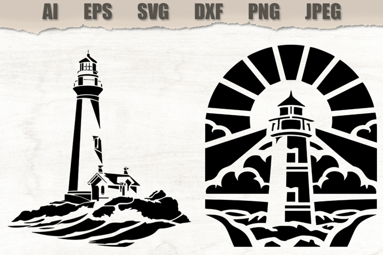 Stencils Lighthouse Coastal