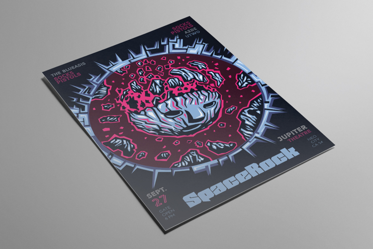 Space Rock Illustrated Flyer