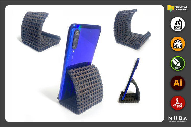 Phone Stand Laser cut file Phone holder SVG file Wooden