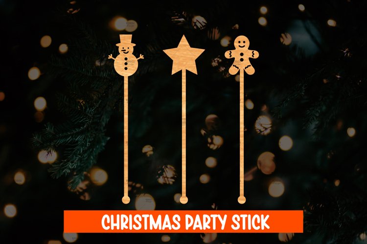 Christmas Party Stick Laser Cut Design,Christmas Party Decor example image 1