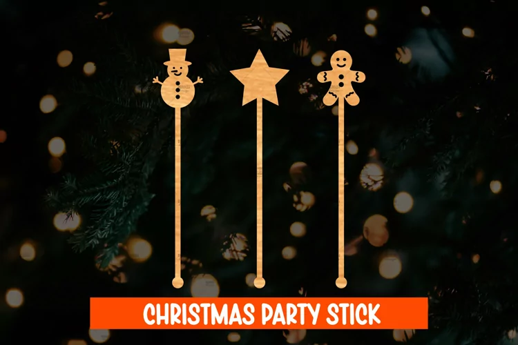 Christmas Party Stick Laser Cut Design,Christmas Party Decor