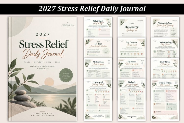 2027 Stress Relief Daily Journal example image 1