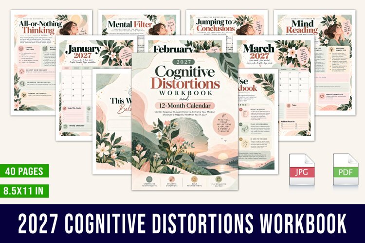 2027 Cognitive Distortions Workbook example image 1