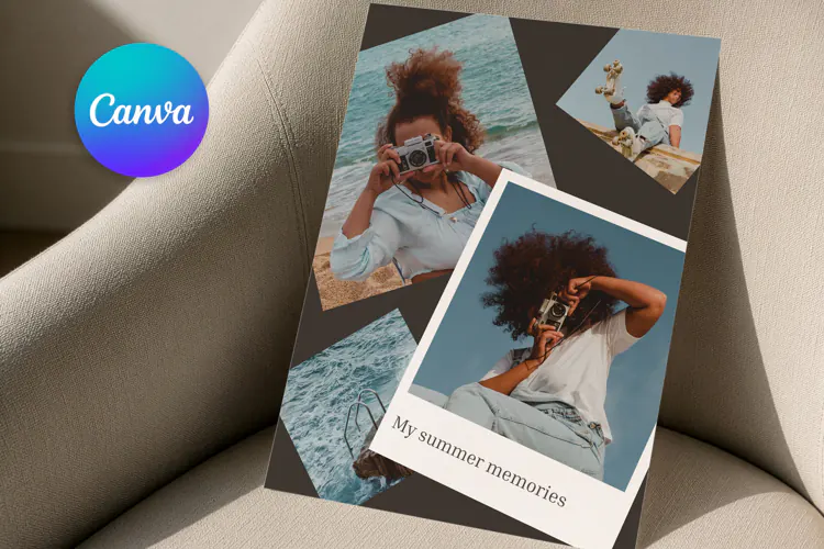 Retro Summer Travel Memory Photo Collage | Editable Canva