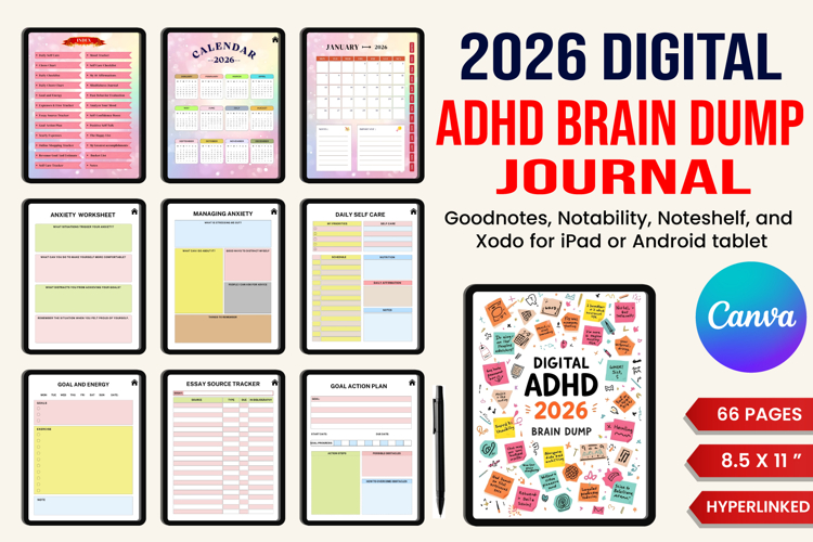 Digital ADHD 2026 Brain Dump Journal
