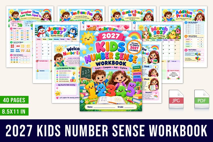 2027 Kids Number Sense Workbook example image 1