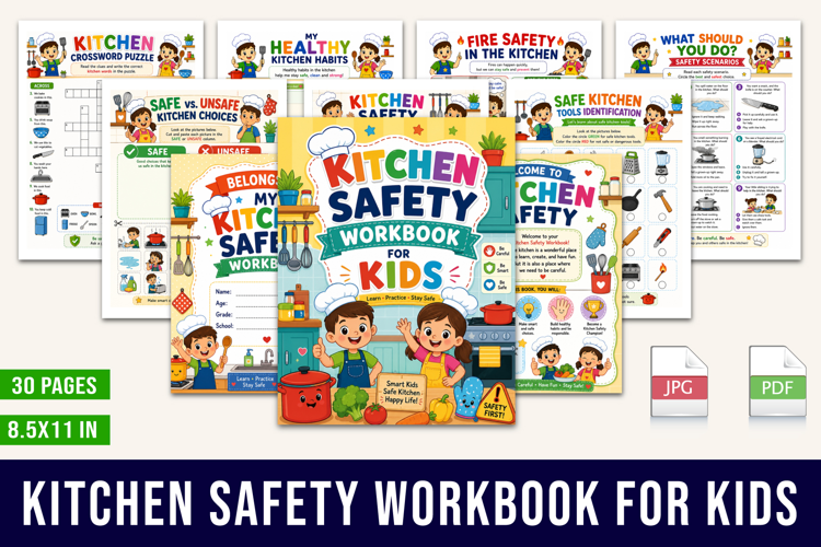 Kitchen Safety Workbook for Kids