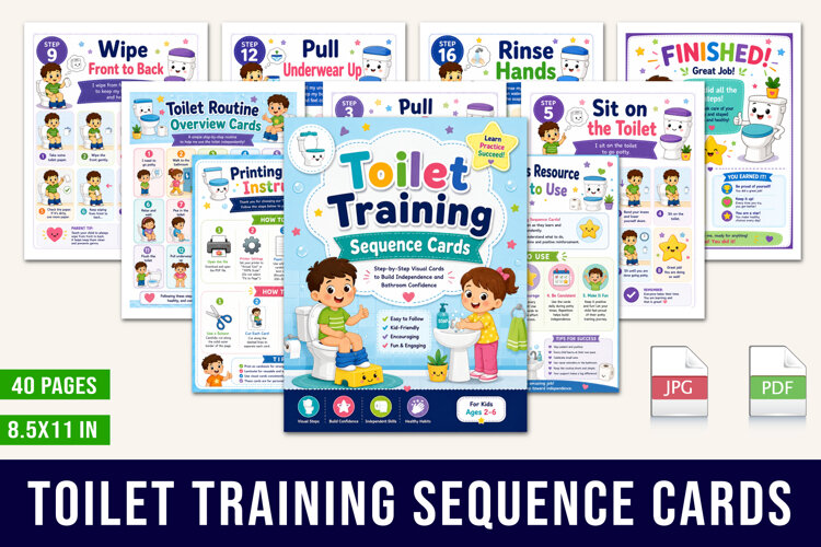 Toilet Training Sequence Cards example image 1