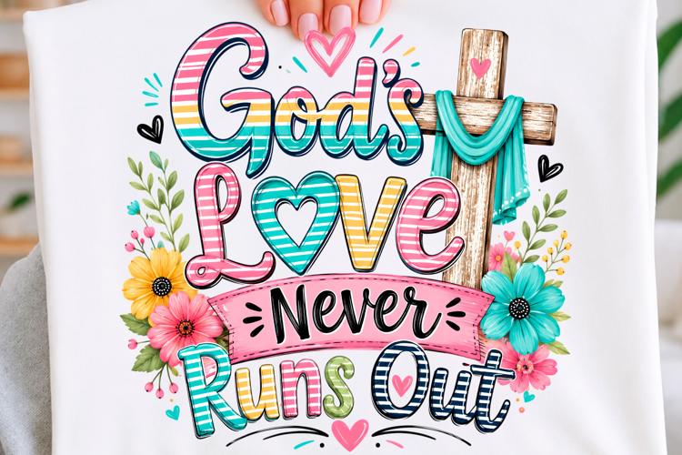 God’s Love Never Runs out Png T-shirt