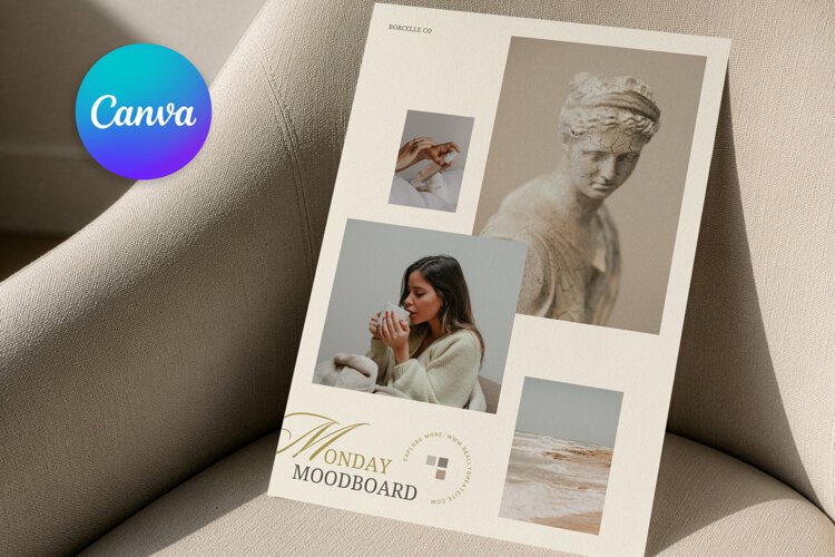 Elegant Neutral Moodboard Photo Collage Template example image 1