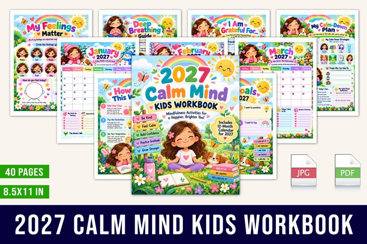 2027 Calm Mind Kids Workbook example image 1