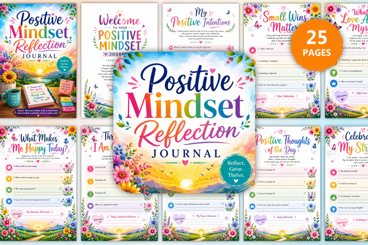 The Positive Mindset Reflection Journal example image 1