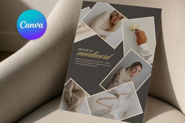 Stacked Photo Collage Editable Canva Template | Printable