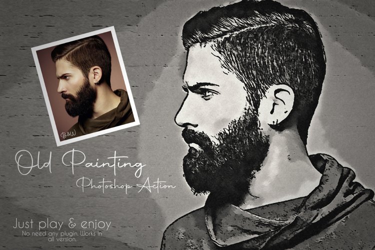 B&W Old Painting Effect