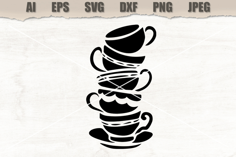 Stencil Stacked Teacup