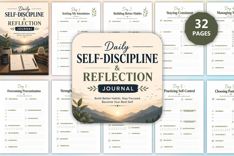 Daily Self-Discipline & Reflection Journal