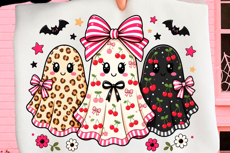 Preppy Halloween Berry Ghost PNG