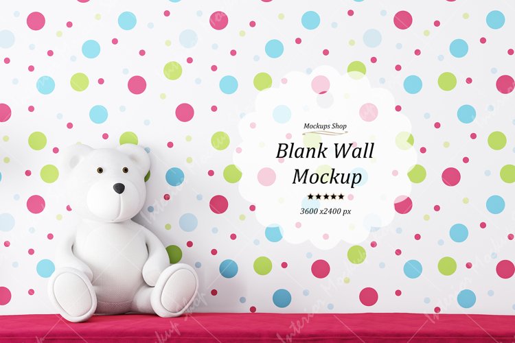 Mockup in interior, Blank wall mockup, Nursery mockup, JPG example image 1