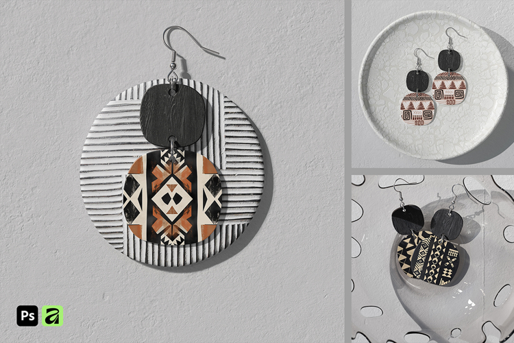 Double Disc Earrings Mockup