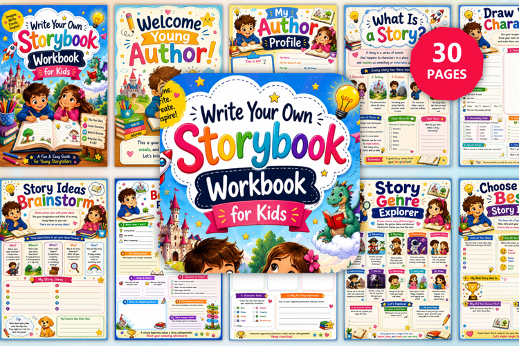 Write Your Own Storybook Workbook for Kids