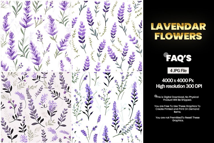 Lavender Flowers Square Coaster - 04 Variations