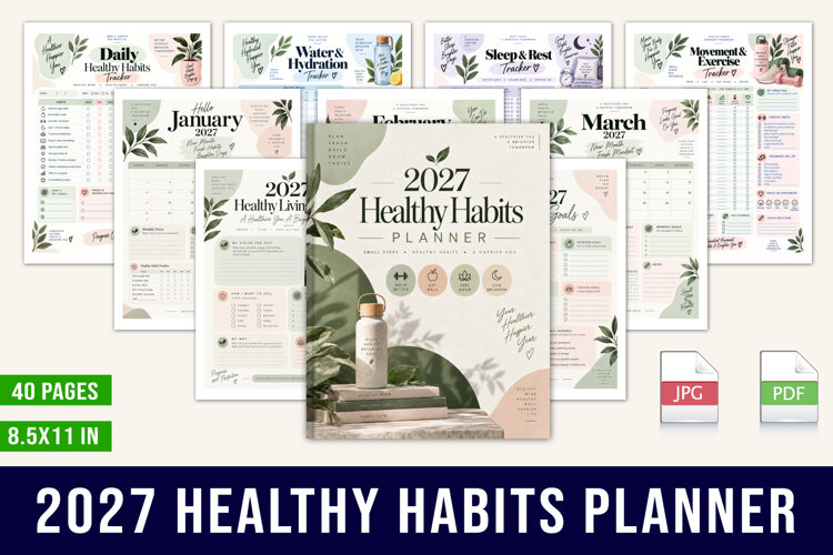 2027 Healthy Habits Planner example image 1