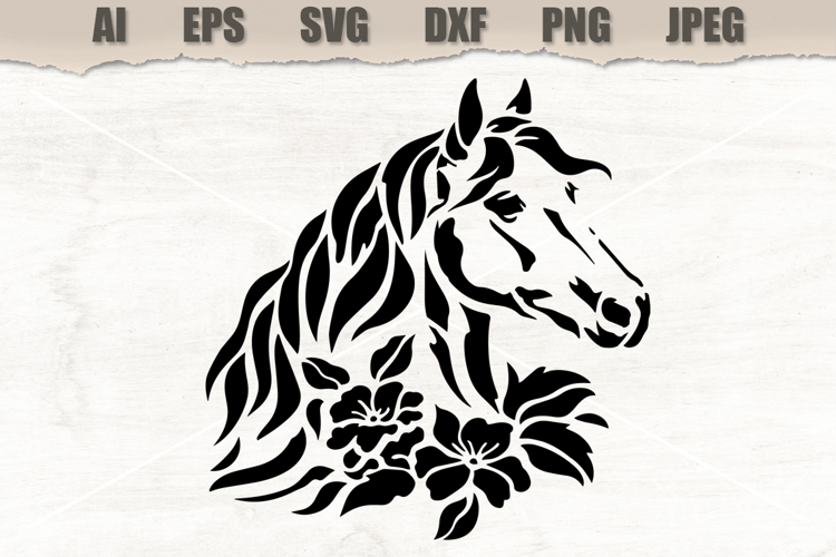 Stencil Horse Floral