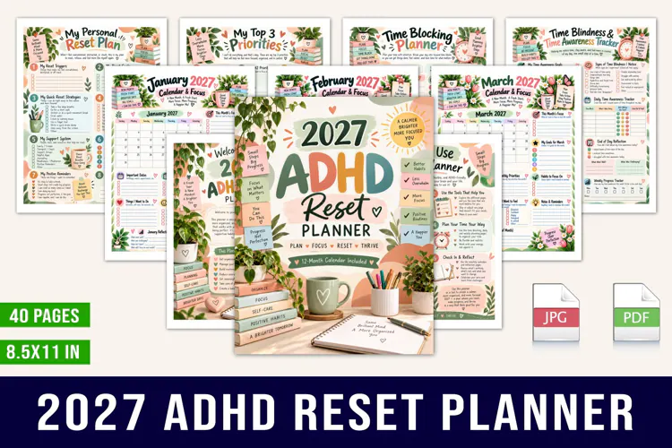 2027 ADHD Reset Planner