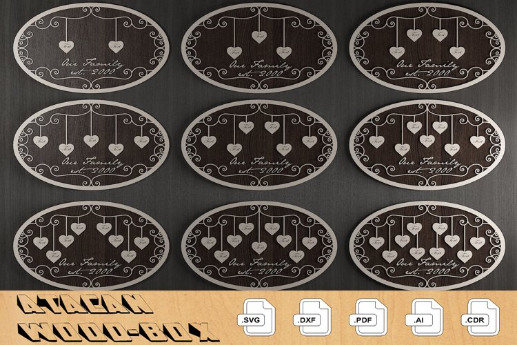 Members of Our Family Ellipse Boards / Family Tree Signs 307 example image 1