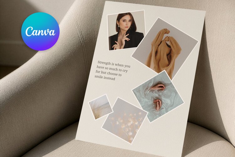 Stacked Photo Collage Editable Canva Template example image 1
